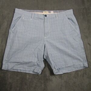 Bob Timberlake Shorts Mens 40 Blue Plaid Cotton Flat Front Casual Summer 00442